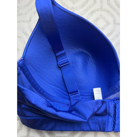 Cacique Women’s Plunge Bra 42DDD Blue Lightly Lined Underwire Everyday Support - Picture 7 of 8